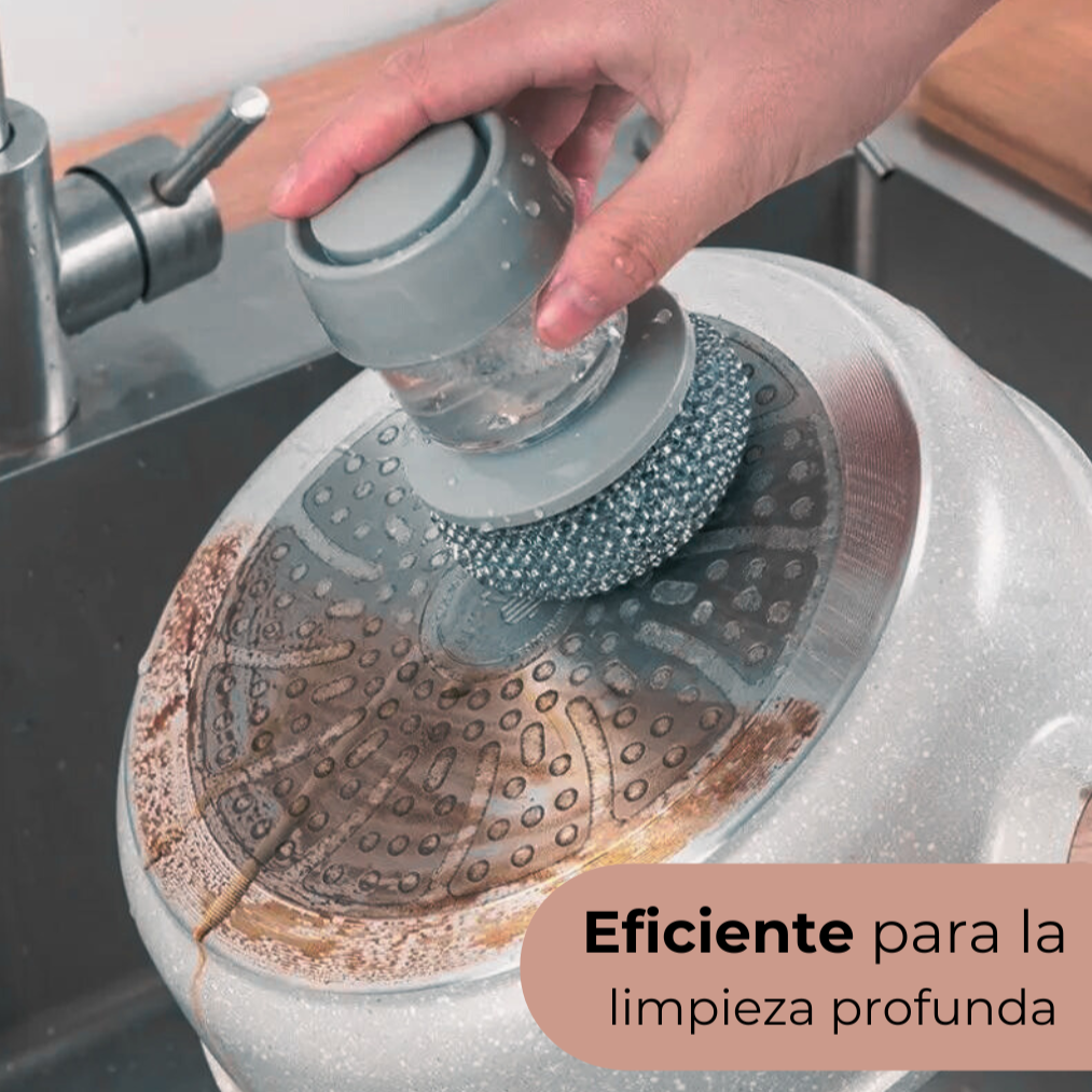 PratClean - Cepillo de cocina de acero con dosificador de Jabón!